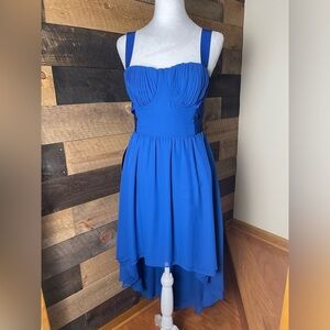 Bebe Blue High-Low Bustier Dress Size M Y2K Fairy Grunge Whimsigoth